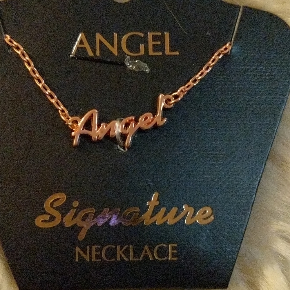 Angel rose gold necklace